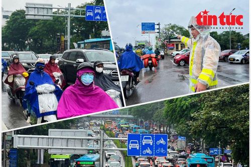 Giao thông Hà Nội ùn tắc trong mưa rét