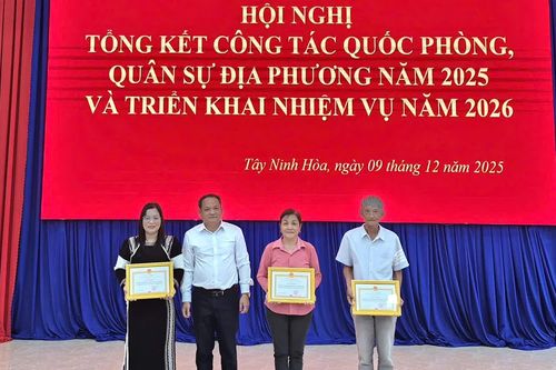 Xã Tây Ninh Hòa tổng kết công tác quốc phòng, quân sự địa phương năm 2025