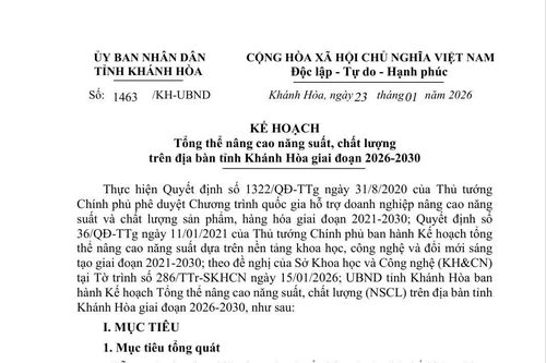 Hỗ trợ doanh nghiệp nâng cao năng suất, chất lượng sản phẩm, hàng hóa, dịch vụ