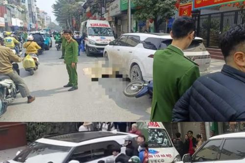 Ô tô điện lùi xe gây tai nạn làm 2 người thương vong ở phố Khâm Thiên