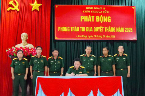 Khối thi đua 3 (Binh đoàn 16) phát động Phong trào Thi đua Quyết thắng năm 2026