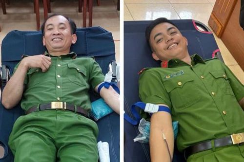 Công an xã Phú Ninh tham gia hiến máu cứu người