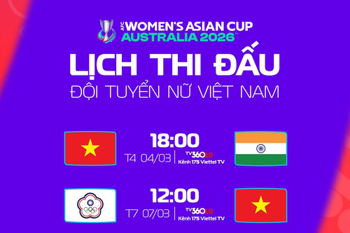 Lịch thi đấu đội tuyển bóng đá nữ Việt Nam tại Asian Cup 2026