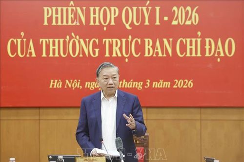 Phiên họp quý I của Thường trực Ban Chỉ đạo Trung ương về hoàn thiện thể chế, pháp luật