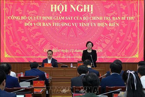 Công bố quyết định kiểm tra, giám sát đối với Ban Thường vụ Tỉnh ủy Điện Biên