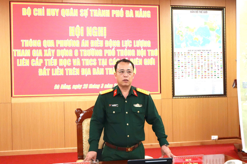 Bộ CHQS TP Đà Nẵng điều động lực lượng tham gia xây dựng 6 trường phổ thông nội trú tại các xã biên giới