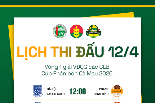 Lịch thi đấu bóng chuyền vô địch quốc gia hôm nay (12-4)