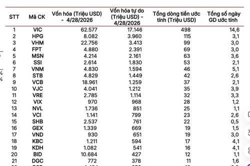 FTSE Russell cập nhật danh sách 23 cổ phiếu mới vào FTSE GEIS