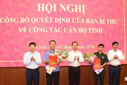 Điện Biên: Công bố quyết định của Ban Bí thư về công tác cán bộ
