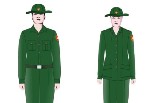Dự kiến mẫu trang phục học tập môn học Giáo dục quốc phòng và an ninh của sinh viên