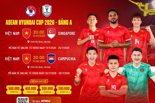 Mở bán vé hai trận sân nhà của tuyển Việt Nam tại ASEAN Cup 2026