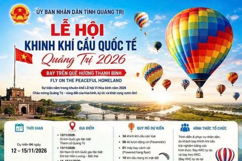 Lễ hội khinh khí cầu quốc tế - Quảng Trị 2026 diễn ra giữa tháng 11-2026