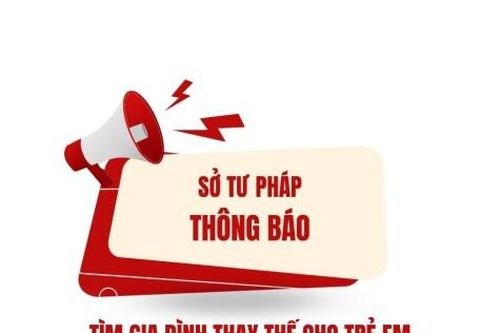 Sở Tư pháp tỉnh Cà Mau thông báo tìm gia đình thay thế cho trẻ em