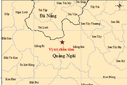 Liên tiếp 4 trận động đất xảy ra ở xã miền núi Quảng Ngãi