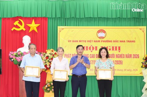 Ủy ban MTTQ Việt Nam phường Bắc Nha Trang phát động Tháng cao điểm “Vì người nghèo” năm 2026