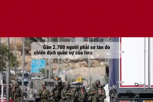 Gần 2.700 người phải sơ tán do chiến dịch quân sự của Israel tại Bờ Tây