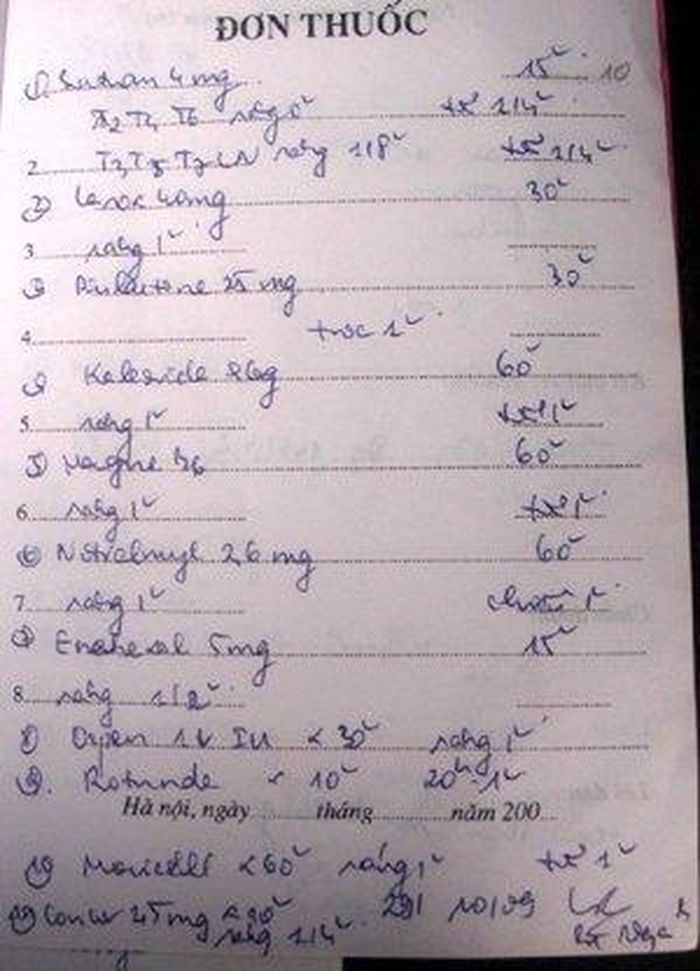 Những đơn thuốc "khủng" chứa trên 10 loại thuốc tại BV chuyên khoa Tim tại Hà Nội