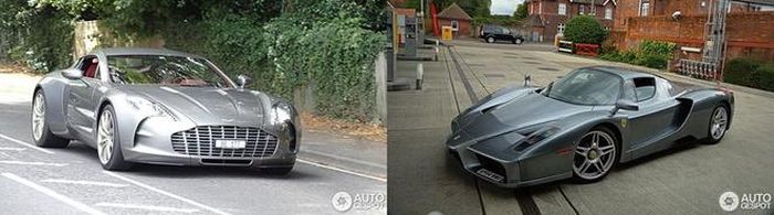 Aston Martin One-77 và Enzo Ferrari cùng có mặt ở thị trấn Chorleywood (Anh).