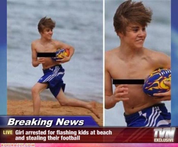Ảnh chế với hàm ý ám chỉ Justin Bieber không chuẩn man.