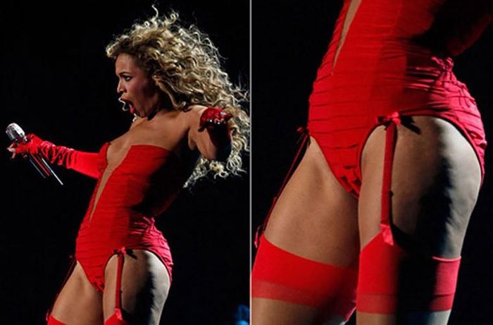 Cặp đùi vốn bị chê vì to quá khổ của Beyonce lại bị thêm khiếm khuyết sần sùi vỏ cam.