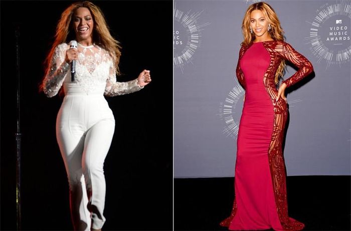 Beycone: nặng 58kg, cao 1m70. Sau khi sinh con gái Blue Ivy Carter, nữ ca sĩ danh tiếng tâm sự cô đã giảm được gần 30kg thừa. 