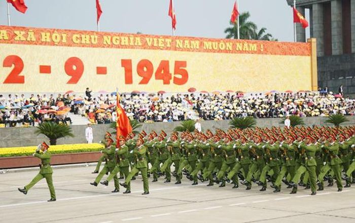Khối chiến sĩ Cảnh sát nhân dân. Ảnh: Trang Dũng.