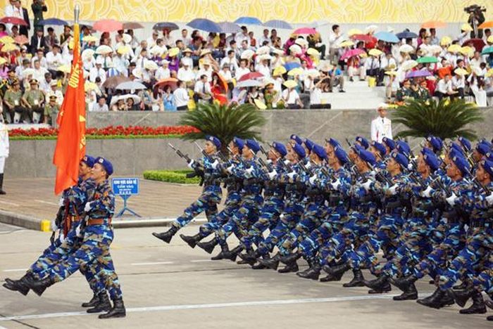 Khối chiến sĩ Cảnh sát biển. Ảnh: Trang Dũng.