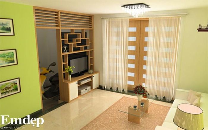 Phòng khách xinh xắn, thanh lịch.