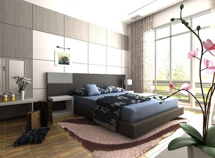 Phòng ngủ dành cho vợ chồng gia chủ xinh xắn với ban công lãng mạn. (Ảnh minh họa)