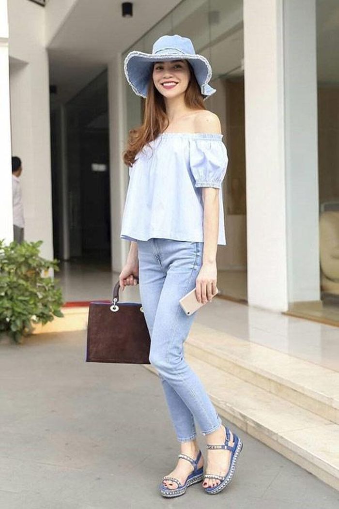 Cả cây xanh được Hà Hồ diện hết sức trẻ trung, bắt mắt.