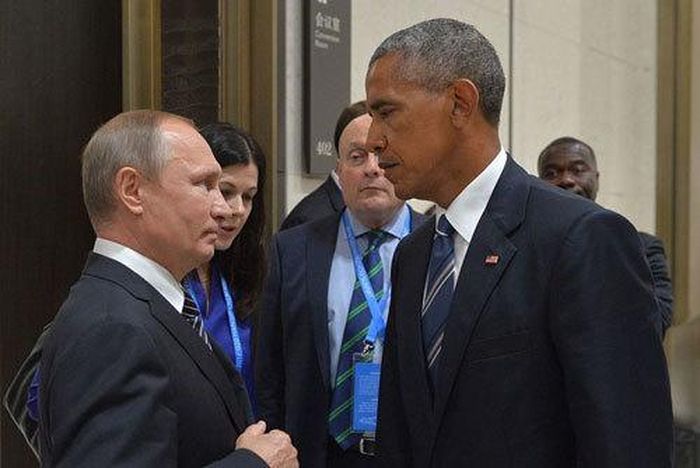  Sự căng thẳng quan hệ Mỹ-Nga được thể hiện trong cú nhìn chằm chăm của Putin và Obama tại hội nghị G20 vừa qua. 