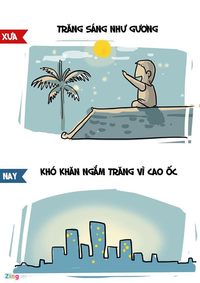 Ánh trăng đêm Trung thu xưa là điều thế hệ trẻ nhớ nhất. Đúng đêm rằm, cả gia đình tụ tập phá cỗ dưới ánh sáng trong dịu mát của chị Hằng, cùng cơn gió dịu mát của mùa thu. Ngày nay, ngay giữa đêm Trung Thu, nhất là ở thành phố, cũng khó thấy trăng bởi tòa nhà cao tầng mọc lên san sát.