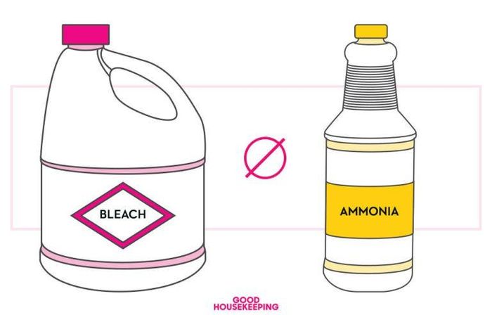 Nếu kết hợp thuốc tẩy trắng và amoniac sẽ tạo khí độc hại gọi là chloramine. Nó có thể gây ra các triệu chứng tương tự khí clo là khó thở và tức ngực.