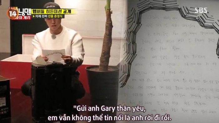 Chiếc loa kéo Gary cực thích đã được Kwang Soo gửi tặng.