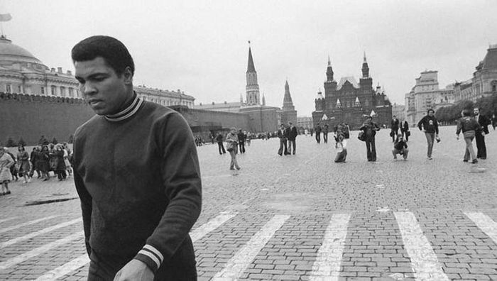 Huyền thoại quyền anh Muhammad Ali ở Moscow năm 1978.