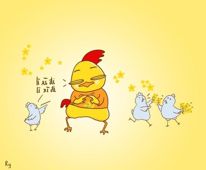 Sau 365 ngày "cày cuốc", Tết này, Gà Designer tự tin với gói lì xì dày cộm trong tay. 