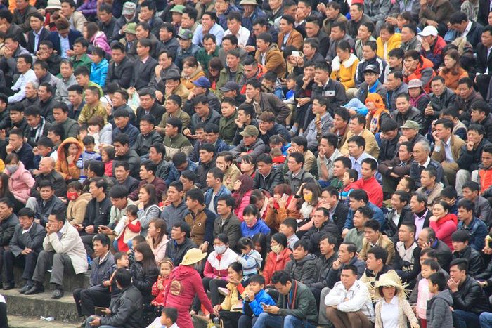 Hàng nghìn khán giả chăm chú theo dõi các trận thi đấu giữa các ông Cầu