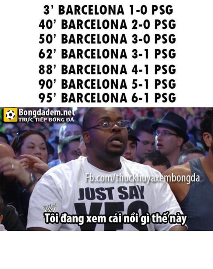 Nhiều khán giả chứng kiến cuộc đấu giữa Barca và PSG không thể tin nổi mình đang được xem điều gì khi tỷ số cứ liên tục nhảy và đều do các cầu thủ chủ sân Nou Camp làm "biến ra".