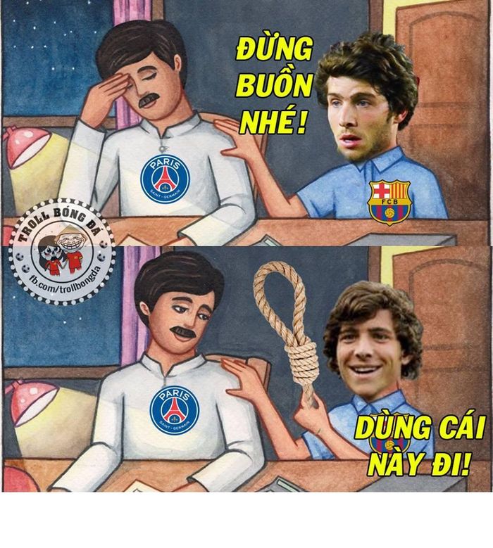 Sergi Roberto, người kết liễu PSG ở phút thứ 95.