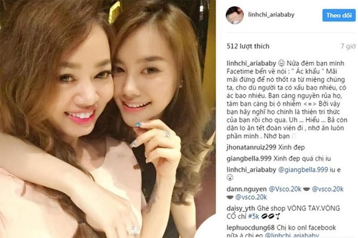 Linh Chi đăng status dằn mặt anti-fan trên Instagram. (Ảnh: Instagram)