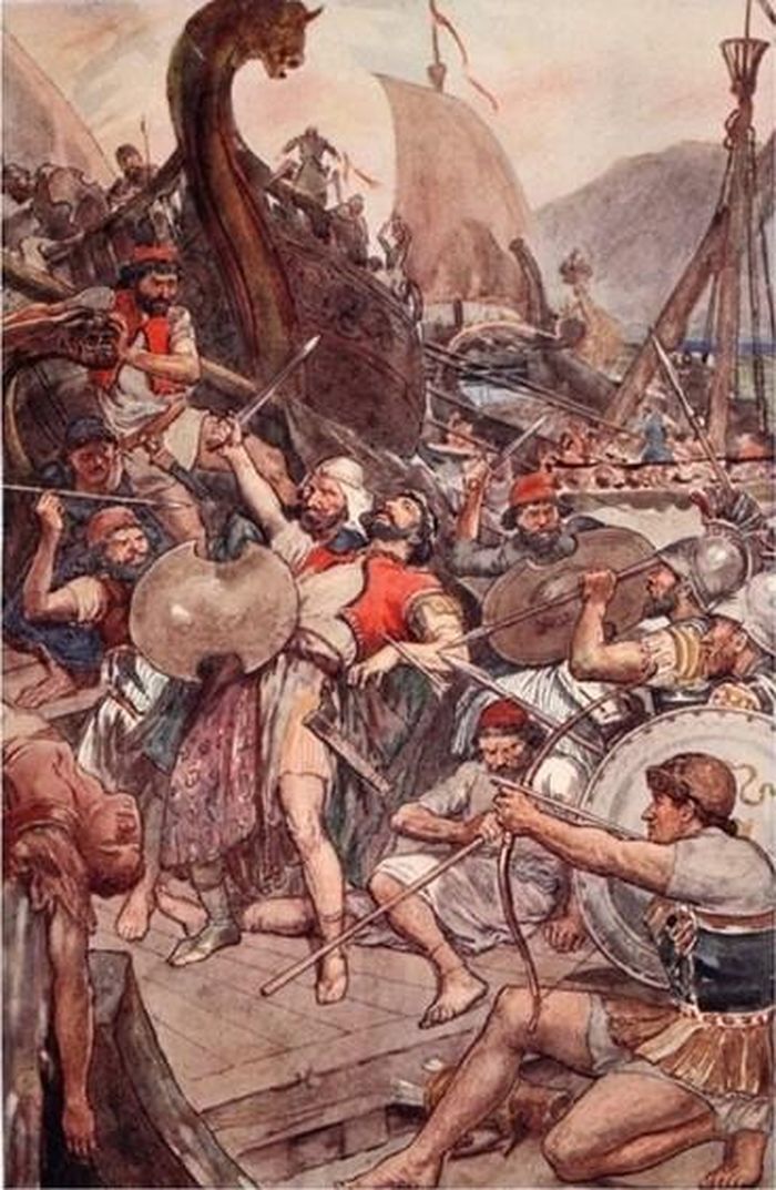 Trong trận Salamis, quân đội Ba Tư do Xerxes dẫn đầu cuộc chinh phạt Hy Lạp. Hải quân Hy Lạp đã lợi dụng vị trí chật hẹp tại eo biển Salamis để giành lợi thế trong cuộc chiến với Ba Tư. Chính vì vậy, Hy Lạp đã đánh chìm nhiều tàu thuyền của Ba Tư và một lần nữa giành chiến thắng trước kẻ thù.