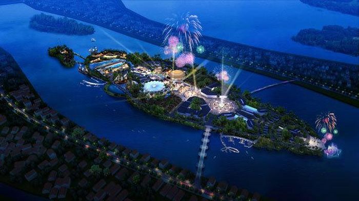 Khu vực biểu diễn nằm trong công viên giải trí Ấn tượng Hội An 