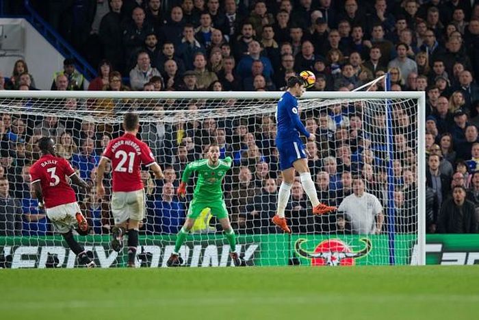 Cú đánh đầu mở tỷ số của Morata