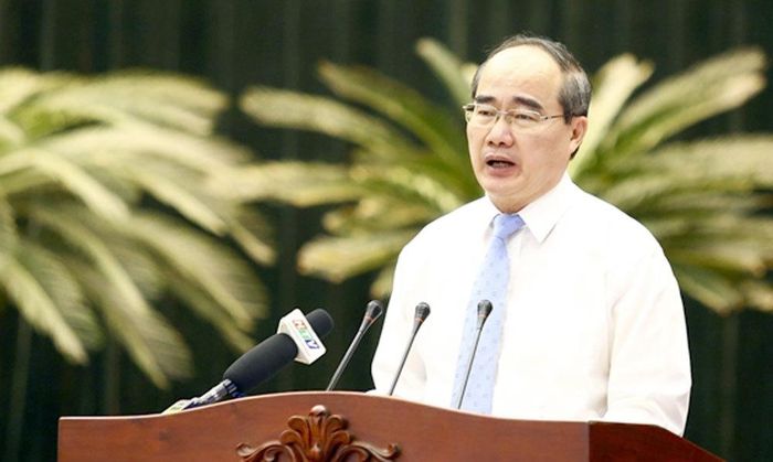 Ông Nguyễn Thiện Nhân, Bí thư Thành ủy TP.HCM phát biểu tại hội nghị