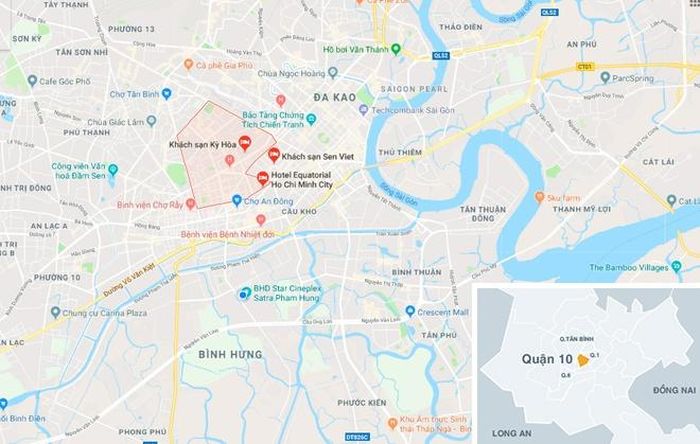 Vị trí gần nơi xảy ra vụ cháy. Ảnh: Google Maps.