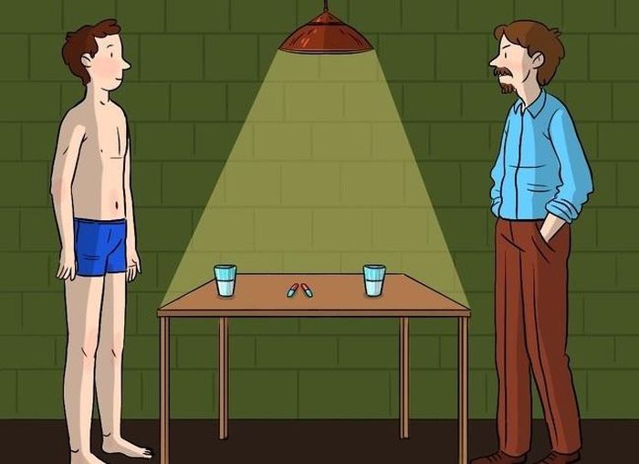 Tên bắt cóc cho nạn nhân chọn một trong hai viên thuốc để giữ lại sự sống.