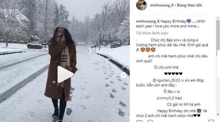  Minh Vương gửi lời chúc mừng sinh nhật bạn gái đầy ngọt ngào trên Instagram cá nhân của Nguyên Nguyên.
