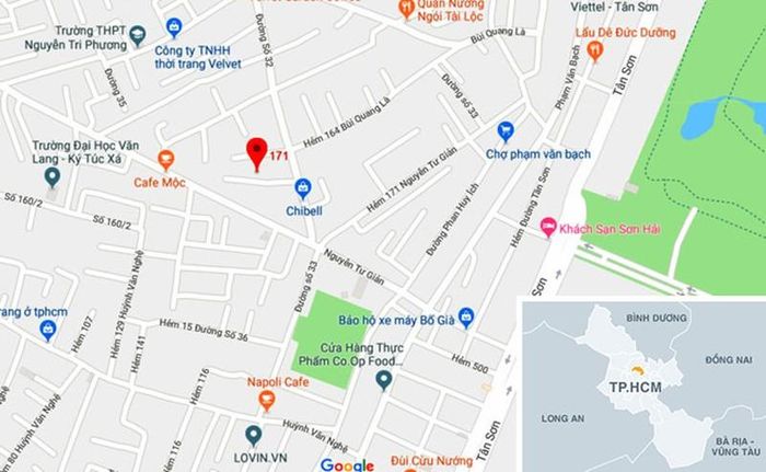 Vị trí sới bạc. Ảnh: Google Maps. 