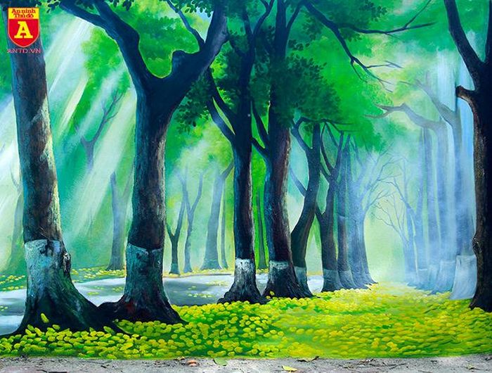 Con đường Phan Đình Phùng trải đầy lá vàng mỗi độ thu về cũng được tái hiện