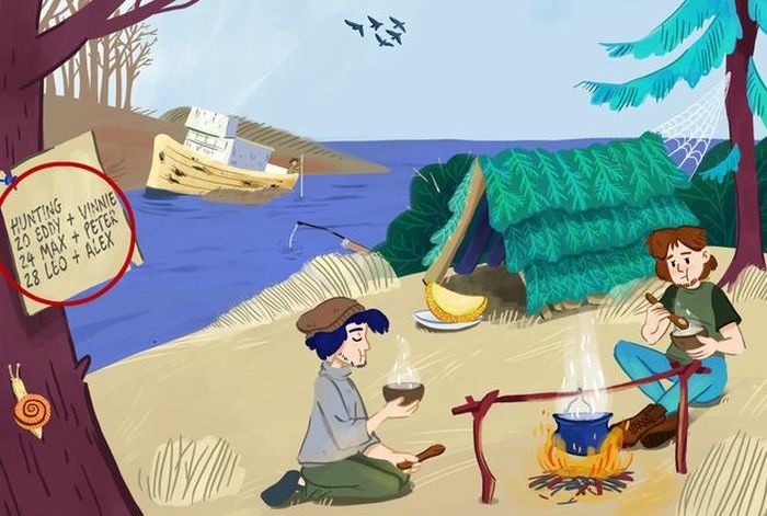 Nhìn vào bảng phân chia nhiệm vụ đi săn theo ngày, có thể thấy nhóm bạn có 6 người.